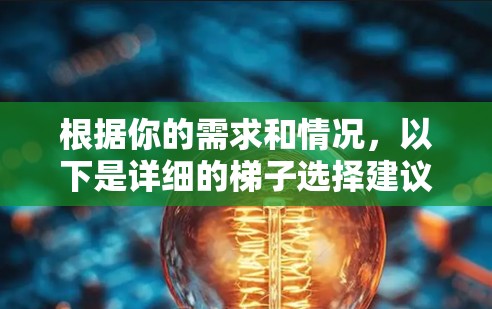 根据你的需求和情况，以下是详细的梯子选择建议